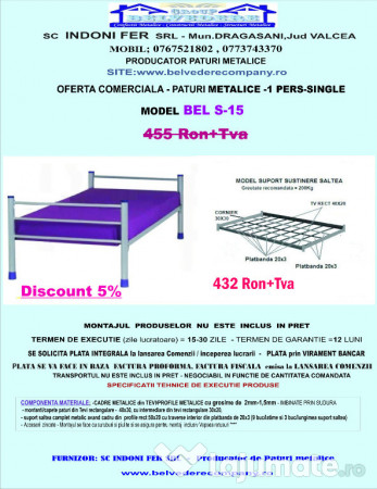 Pat Metalic Single - Model S-15-Oferta Speciala! 