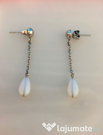 Cercei cu perla naturala Swatch - noi, in cutia originala