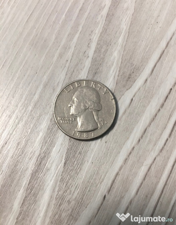 Moneda Quarter Dollar - SUA, an 1987, material din cupru 