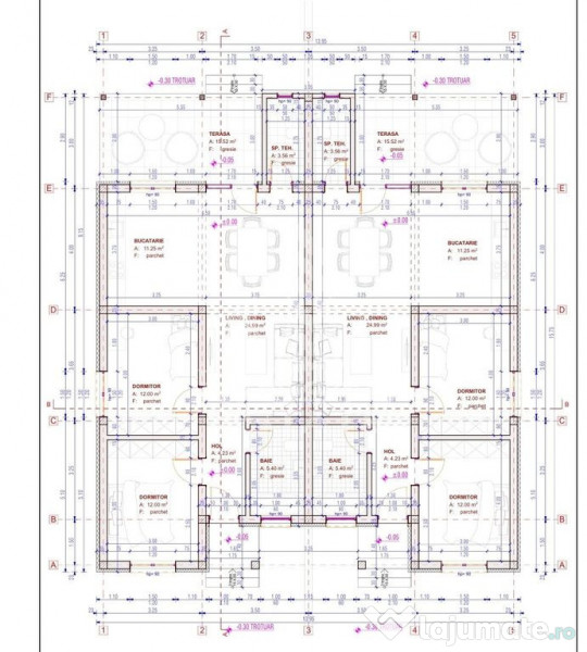 Jumatate de duplex pe parter cu 3 camere si 2 bai, Sag
