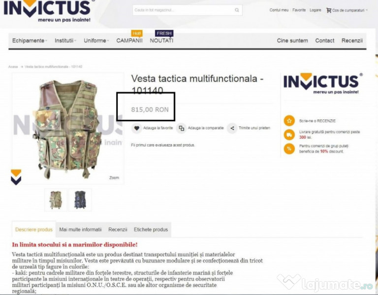 Vesta Tactica Militara Reglabila NOUA
