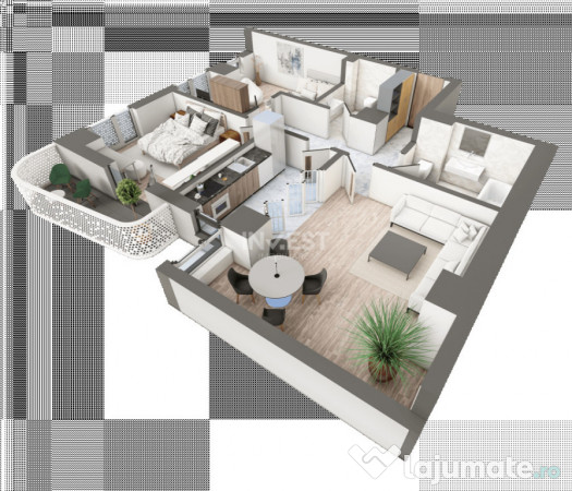 APARTAMENT CU 3 CAMERE DECOMANDAT, 2 BAI , COMPLEX PREMIUM +