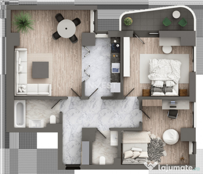 APARTAMENT CU 3 CAMERE DECOMANDAT, 2 BAI , COMPLEX PREMIUM +