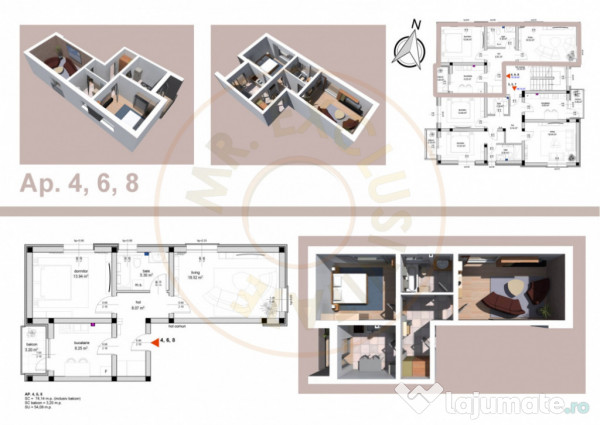 Apartament doua camere , str Campului, constructie 2025 