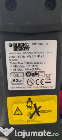 Masina de spalat cu presiune BLACK & DECKER PW1300TD, 1300W, 100bar