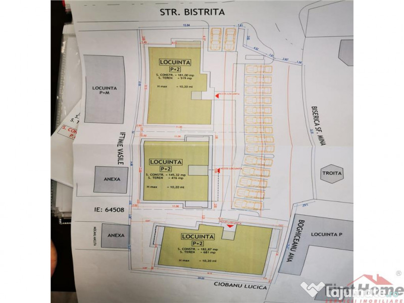 Teren 1.616 mp, D=28 ml, central zona case, autorizatie 3 cl