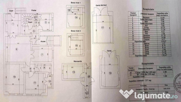 4 cam floreasca, plus 1 cam mansarda(birou), in vila, curte, 
