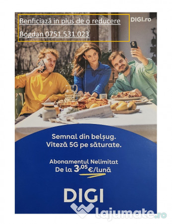 Abonament DIGI Mobil, TV, Internet cu promotie 