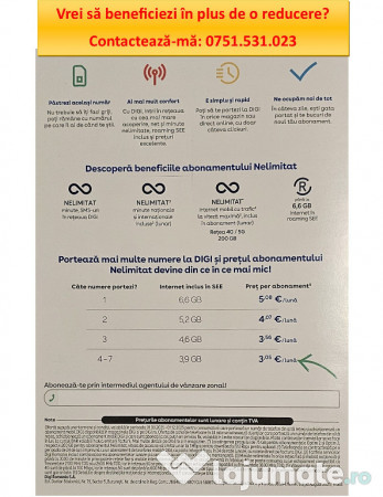 Abonament DIGI Mobil, TV, Internet cu promotie 