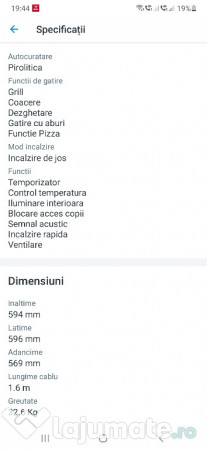 Cuptor Electrolux 72 l, Clasa A+, Autocuratare pirolitica 