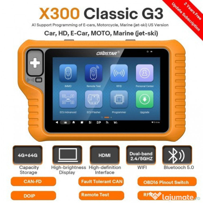 OBDSTAR X300 Classic G3 + Cheia de Simulare si Setul complet Cabluri 