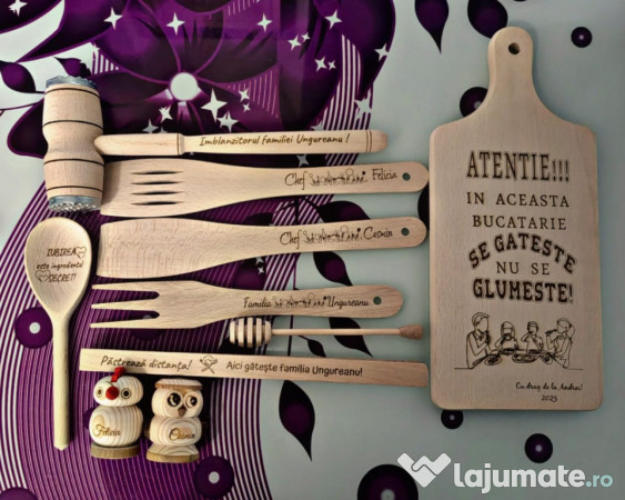 Obiecte utile din bambus/lemn personalizate 