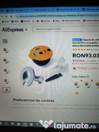 Capsula reutilizabila Bosch Tassimo 180ml, tamper, periuta, lingurita.