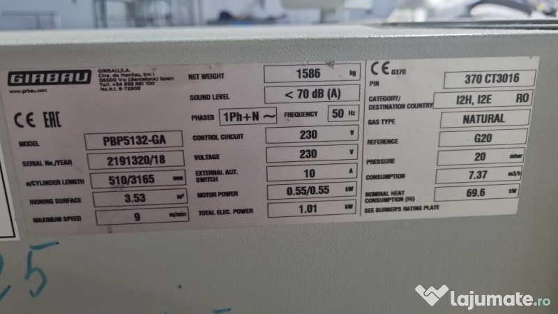 Calandru Girbau Gaz 