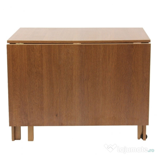 Set masa plianta lemn masiv cu 6 scaune culoare wenge 