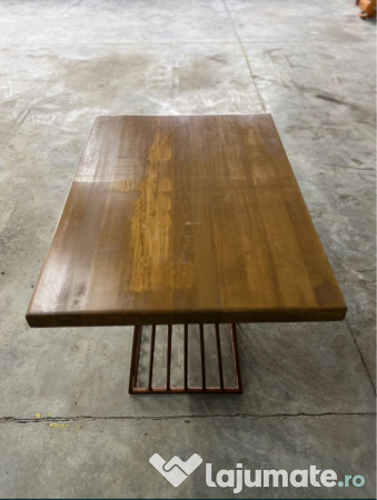 Mese lemn masiv și picioare fier forjat pentru mese 
