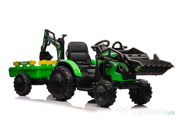 Tractoras electric pentru copii Kinderauto 720-T 110W 24V, Green