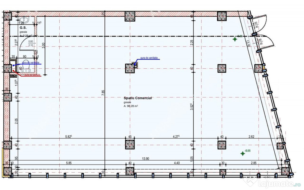 Spatiu comercial de 100 mp cu deschidere stradala