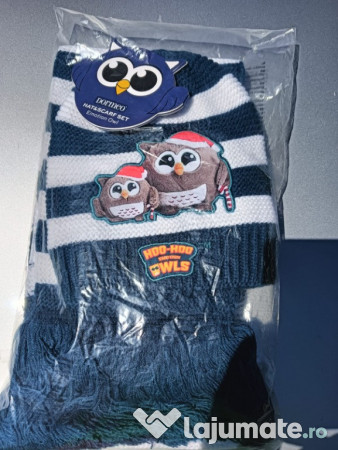 Set caciula si fular Bufnita Expresiva 