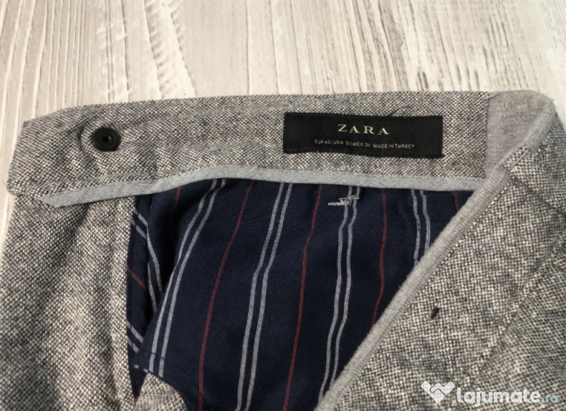 Pantaloni gri Zara, bărbați, mărime M - EUR 40/ USA 31