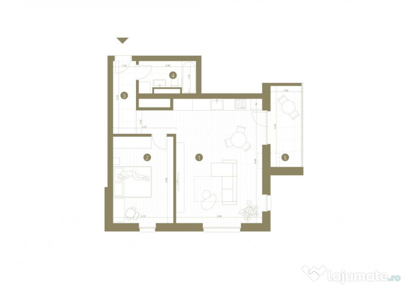 Apartament nou cu 2 camere