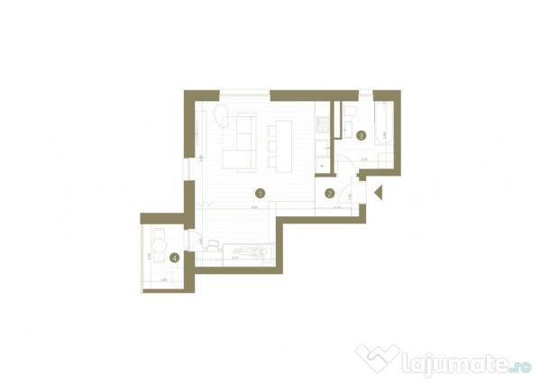 Apartament cu 1,5 camere în zona Confecții 