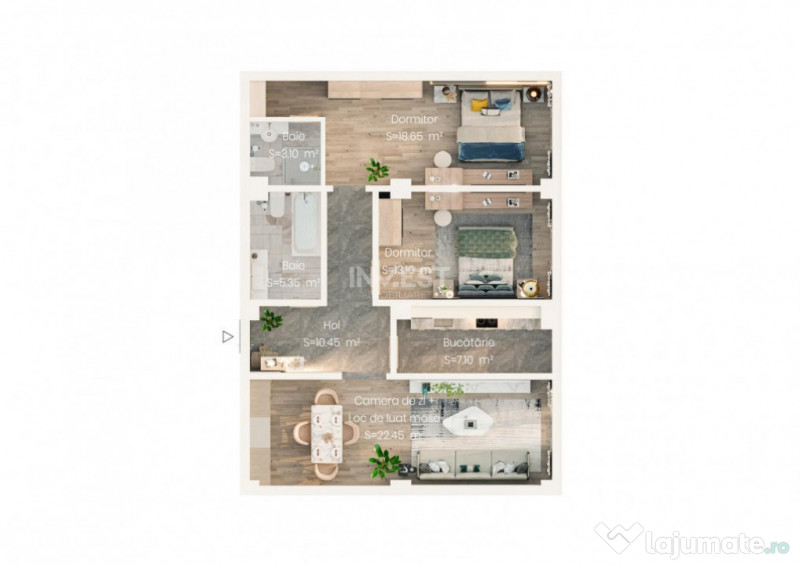 COMISION 0%! Apartament 3 Camere Decomandat, 85mp Bloc Nou