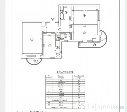 Apartament de vanzare cu 3 camere, 2 băi zona Pacurari- Luk