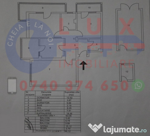 ID 3620 Apartament 3 camere + GARAJ + BOXĂ 