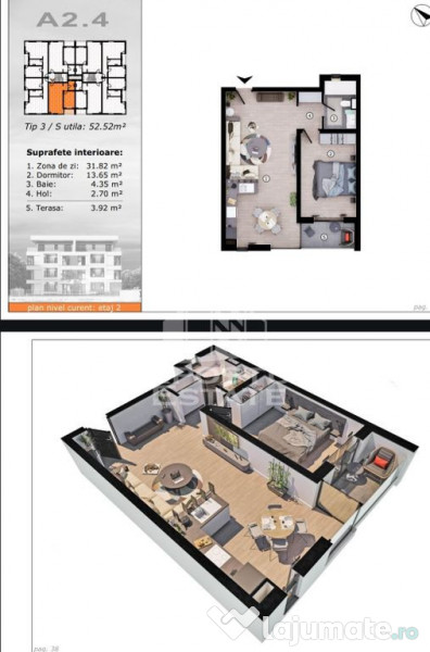 Apartamente cu 2 camere, etaj intermediar, bloc nou, Toro...