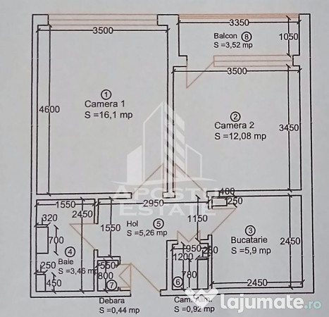 Apartament cu 2 camere, decomandat, renovat, zona Dambovita 