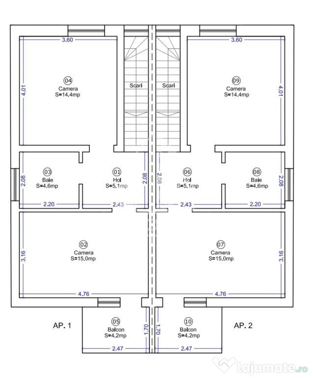 Duplex complet decomandat, cu 4 camere si 2 bai, langa Bu... 