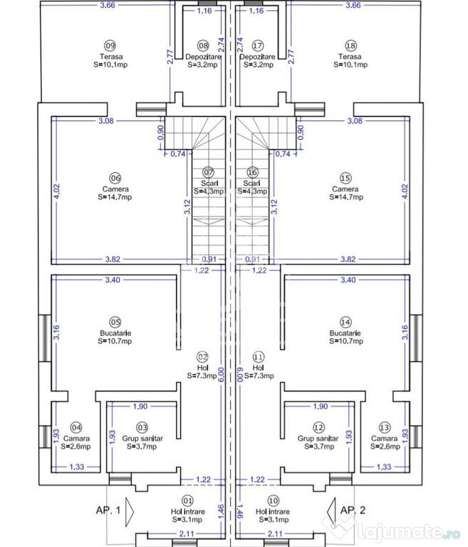 Duplex complet decomandat, cu 4 camere si 2 bai, langa Bu... 