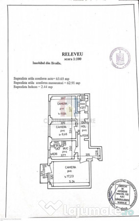 3 camere, confort 1 decomandat, 64 mp, Viziru 3