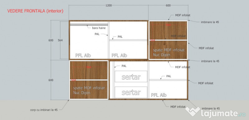 Comoda practica ideala bebe-copii mici din MDF 