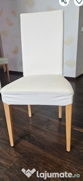 3 Scaune lemn cu husă 