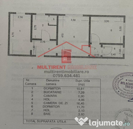 Str. Isaccei - Apartament 3 camere cu centrala pe Gaz!