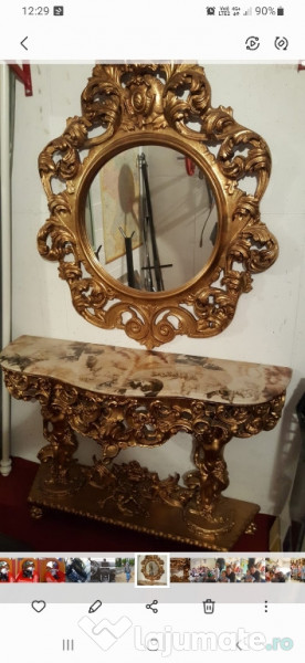 Consolă ornamentala cu oglindă