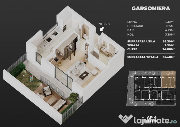 Gars.dec+curte+parcare, semicentral Popesti-Leordeni 