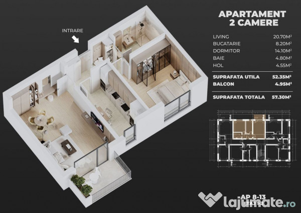 2cam.dec+parcare/central Popesti-Leordeni 