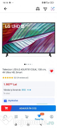 TV LG 4k, sigilat. 