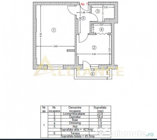 Metrou Berceni, 2 camere mobilat cu balcon 