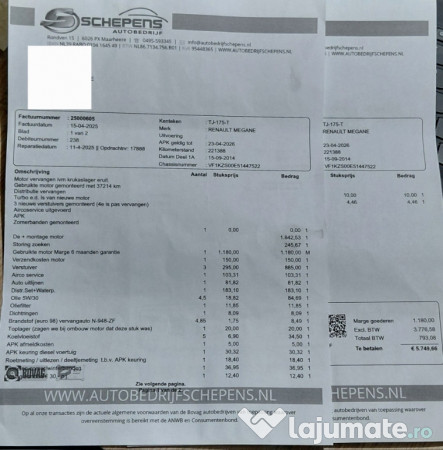 Renault Megane 3 Facelift, 1.5 dci 110 Cp. Euro 5 