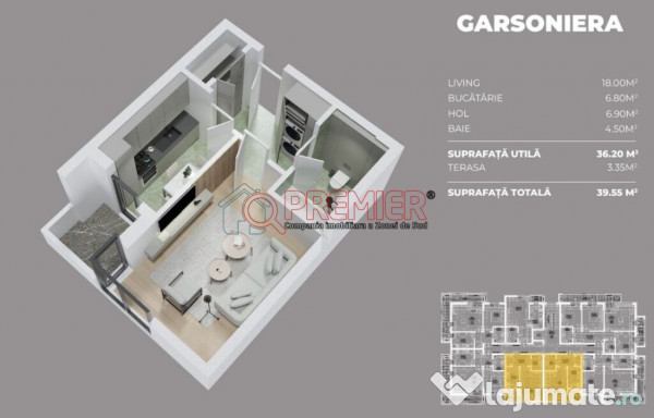 Oltenitei - Parc Laurentiu Raiciu - Garsoniera decomandata