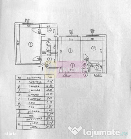 3 Camere cu 2 locuri de parcare in zona Pod Grant