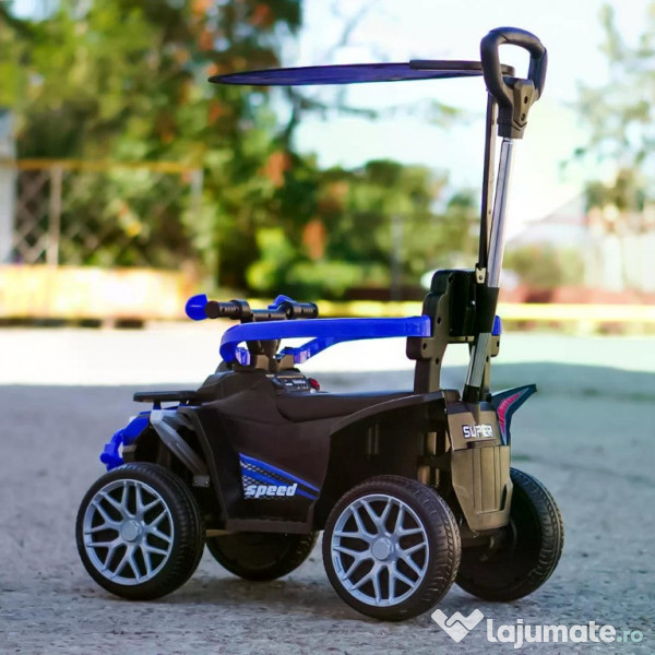 ATV electric cu maner 4 in 1, Kinderauto Hercules 35W 6V, RC #blue 