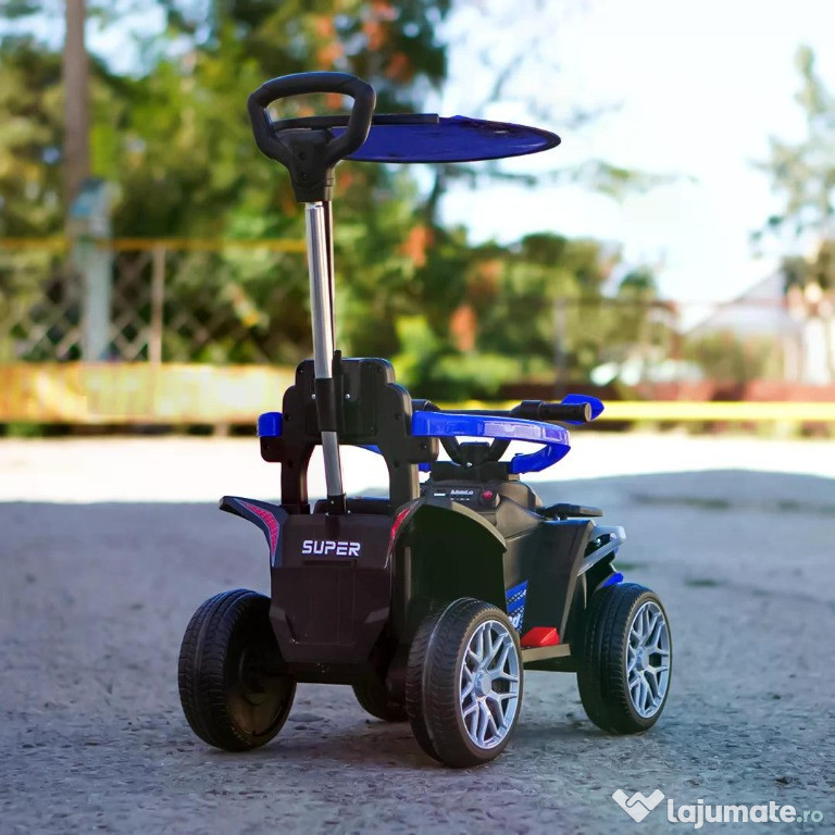 ATV electric cu maner 4 in 1, Kinderauto Hercules 35W 6V, RC #blue 
