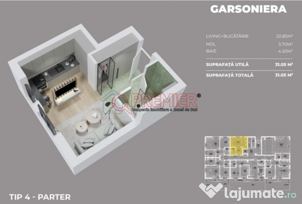 Garsoniera - Popesti Leordeni - Metrou Dimitrie Leonida 