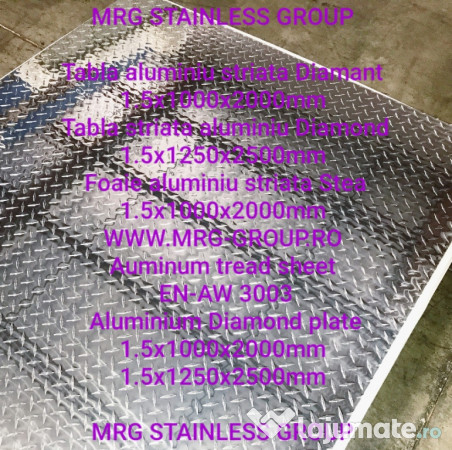 Tabla aluminiu lisa striata placa dural alama cupru inox Zn 