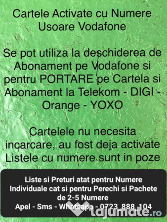 Cartela Activata_Portare Prepaid+Postpaid_Vodafone-Telekom-Orange-Digi